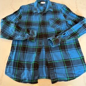 The Rail Blue, Black & Green Plaid Shirt